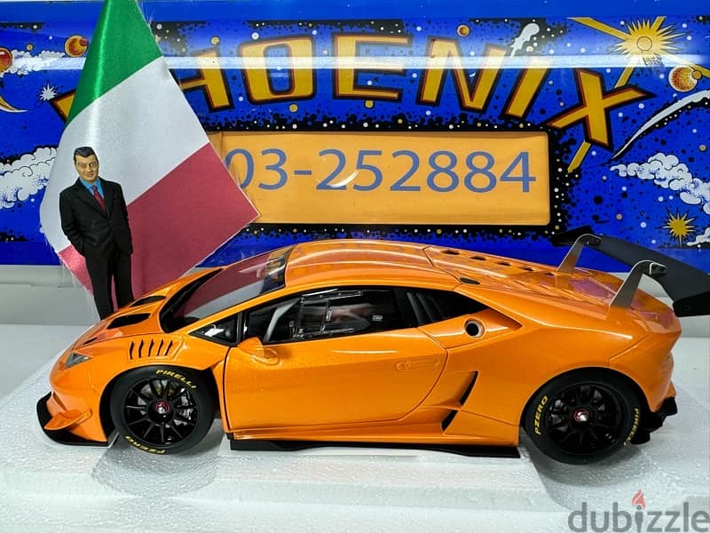 1/18 diecast Autoart 81558 Lambo Huracán LP620-2 Super Trofeo Orange 2