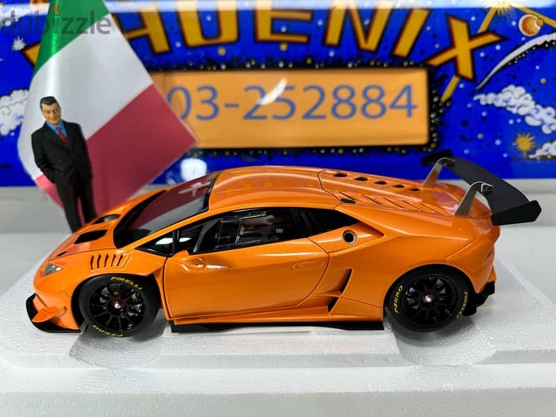 1/18 diecast Autoart 81558 Lambo Huracán LP620-2 Super Trofeo Orange 3