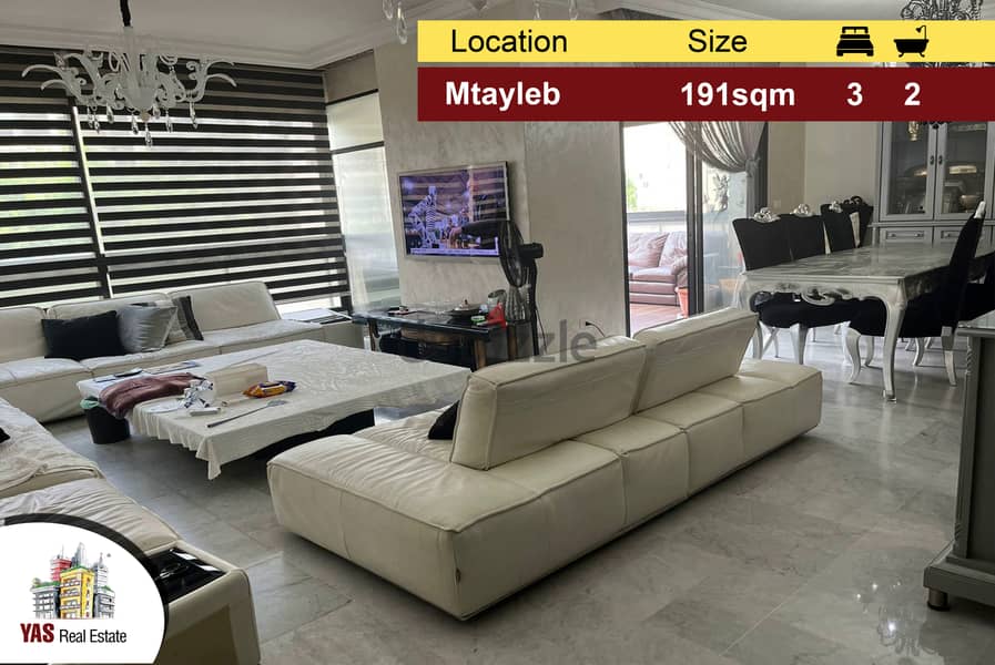 Mtayleb 191m2 | One Apartment per Floor | Quiet Street | PA | 0