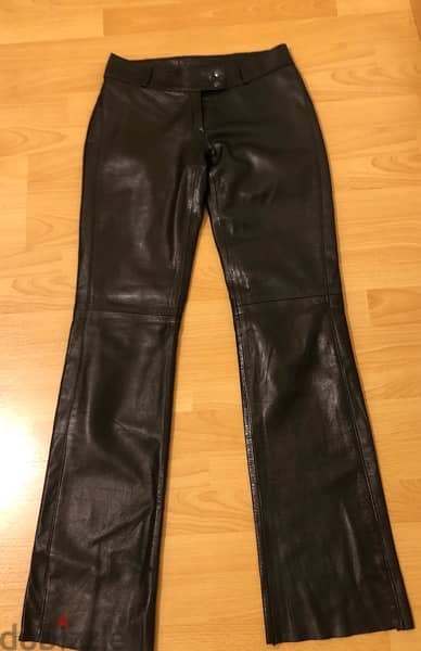 Trousers black , real leather, size 36