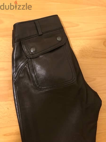 Trousers black , real leather, size 36 4