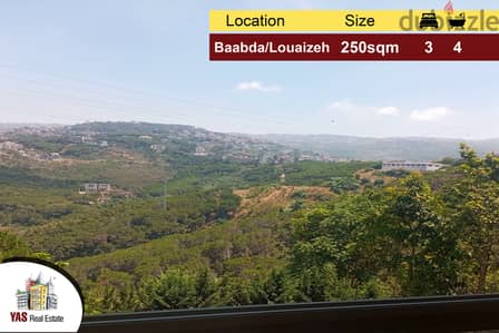 Baabda/Louaizeh 250m2 | 35m2 Terrace | Mountain View | Quiet Street |