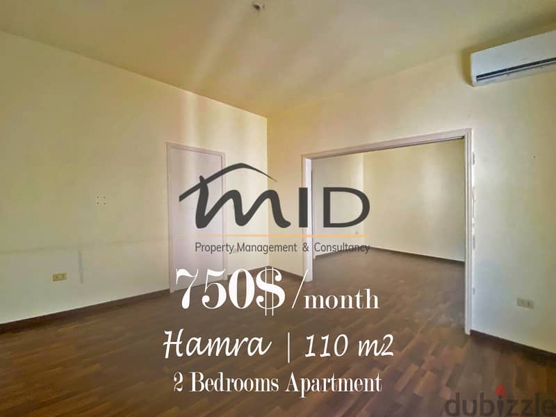 Hamra | Catchy 2 Bedrooms Apartment | Prime Location | Balcony | ACs 1