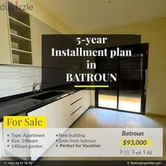 RWB000A - Apartment for sale in Batroun with payment facilities