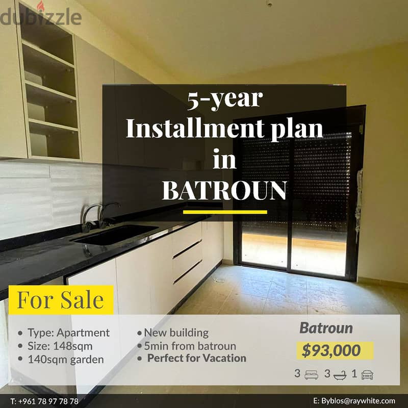 RWB000A - Apartment for sale in Batroun with payment facilities 0