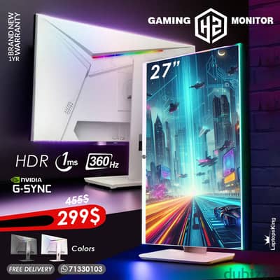 H2 | PRO 360HZ 1MS HDR RGB 27" GAMING MONITOR