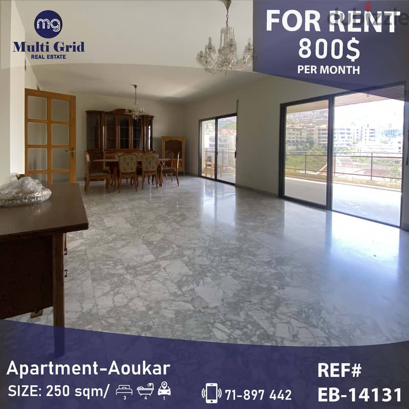 EB-14131, Apartment for Rent in Aaoukar, شقة للإيجار في عوكر 0