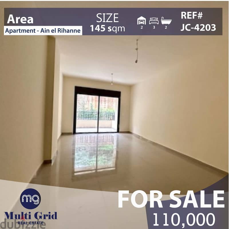 JC-4203/Apartment for Sale in Ain EL Rihane, شقة للبيع في عين الريحانة 0