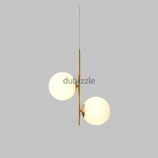 Modern Nordic Pendant Light Fixture with Two E27 Glass Globes 8