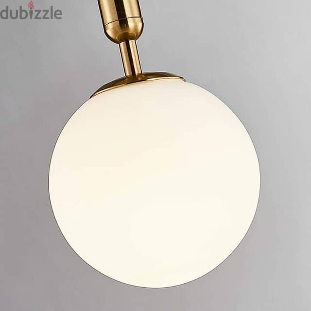 Nordic Pendant Light Fixture with Gold Finish and Glass Globe 5