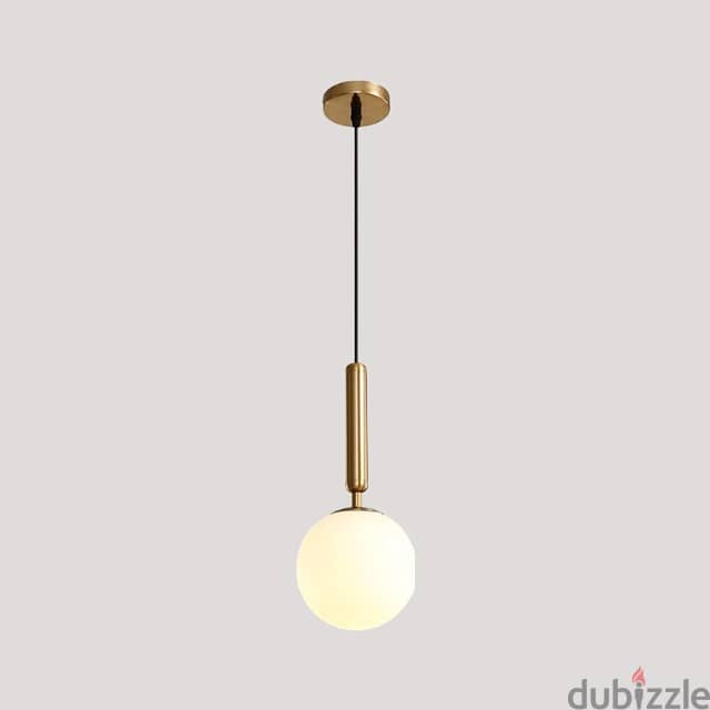 Nordic Pendant Light Fixture with Gold Finish and Glass Globe 8