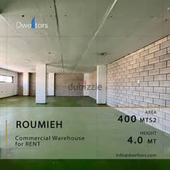 Warehouse for rent in ROUMIEH - 400 MT2 - 4.0 MT Height