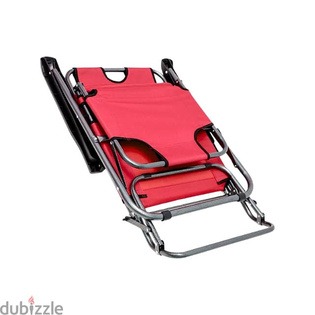 Reclining Chair - Foldable Beach Lounger, Padded, Steel Frame 3