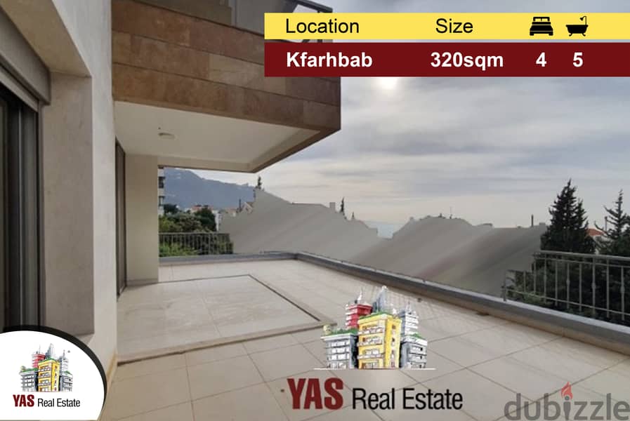 Kfarhbab 320m2 | 200m2 Terrace | High-end | Brand New | View | 0