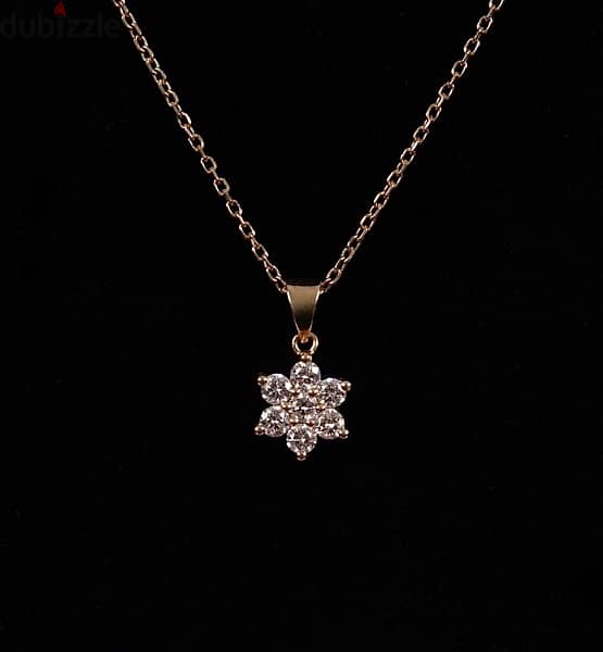 diamond flower pendant necklace 0