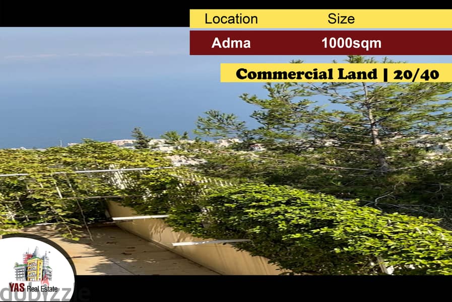 Adma 1000m2 | Commercial Land | Prime Location | 20/40 | AC | 0