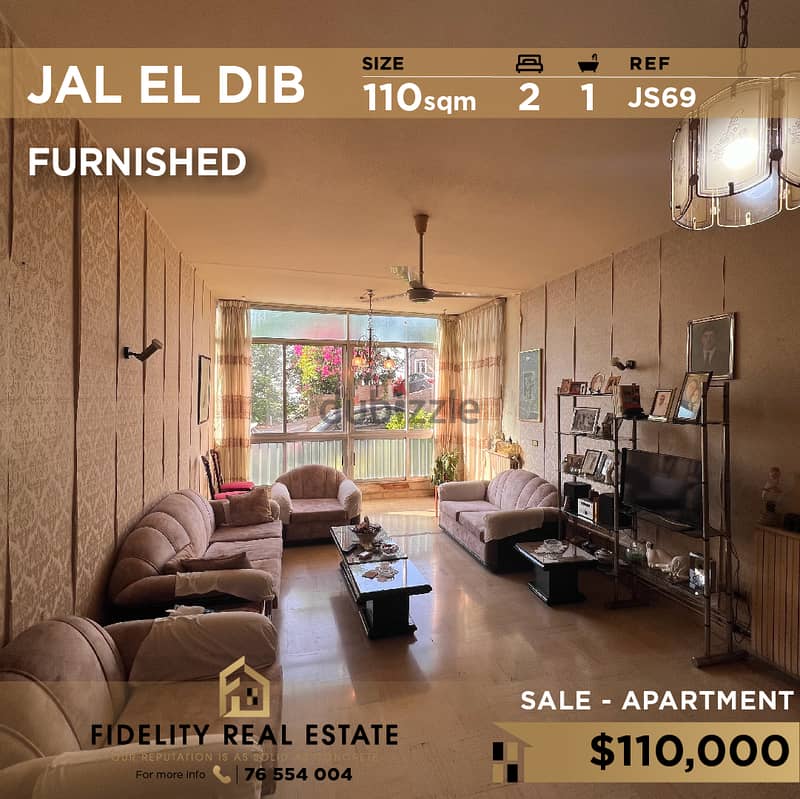 Apartment for sale in Jal El Dib JS69 شقة مفروشة للبيع في جل لديب 0