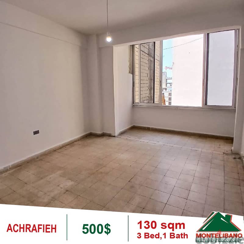 500$!! Apartment for rent located in Achrafieh 2