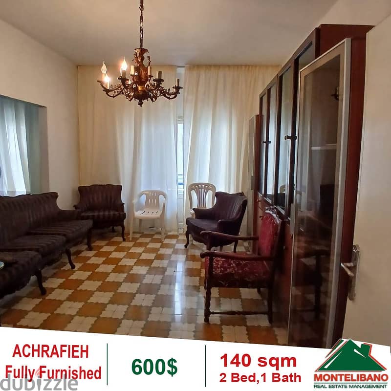 600$!! Fuly Furnished Apartment for rent in Achrafieh 1