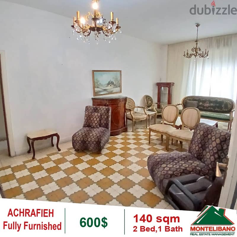 600$!! Fuly Furnished Apartment for rent in Achrafieh 3