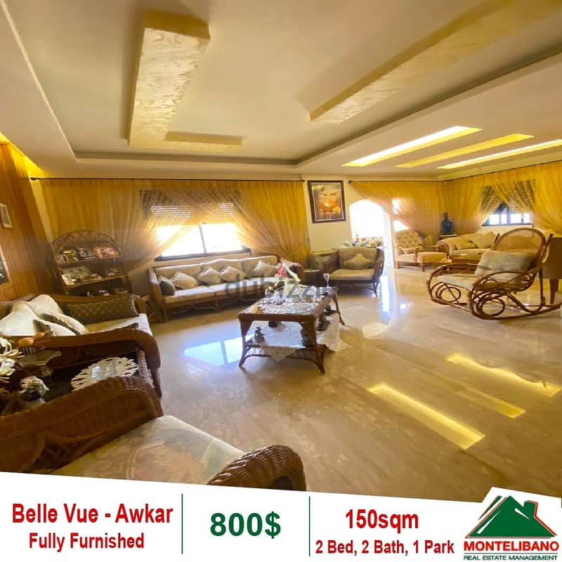 800$!! Fully Furnished&Decorated Apartment for rent in BelleVue Awkar 0