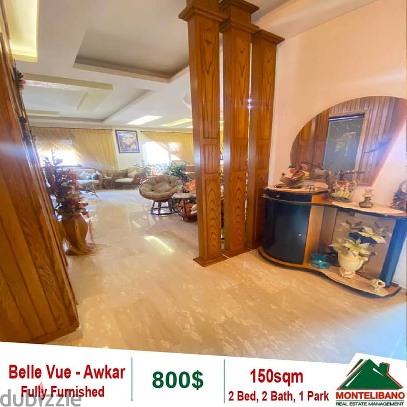 800$!! Fully Furnished&Decorated Apartment for rent in BelleVue Awkar 4