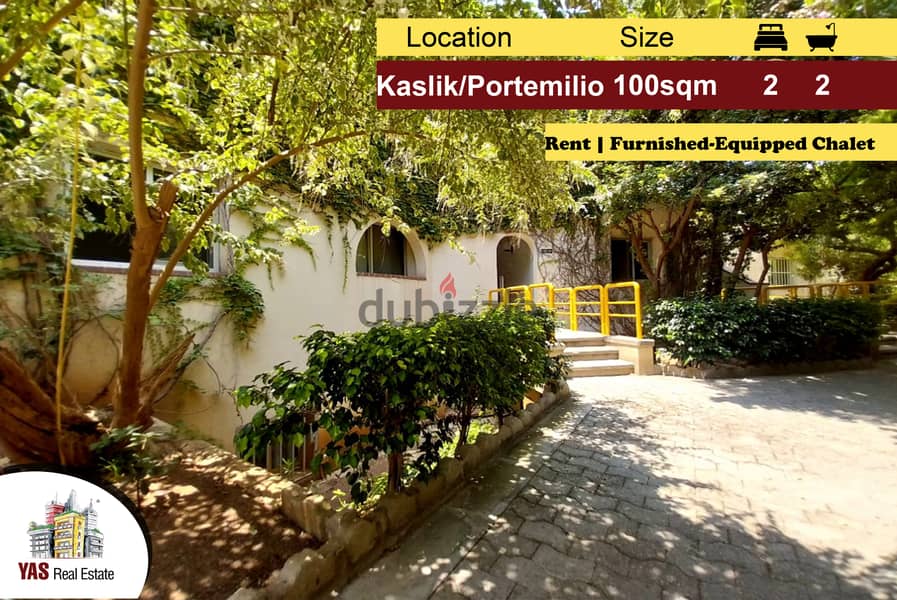 Kaslik/Portemilio 100m2 | Chalet for Rent | Furnished-Equipped | IV | 0