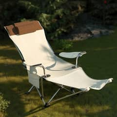 Outdoor Reclining Chair - 155° Camping & Beach Chair with Bag