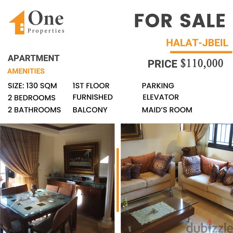 FURNISHED APARTMENT for SALE,in HALAT-JBEIL. 0