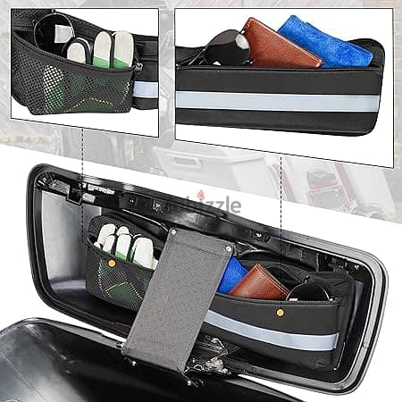 2pcs Hard Saddlebag Lid Organizers, Universal Saddlebag Lid Organizer 3