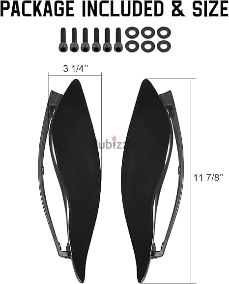 Black Adjustable Wind Deflectors Upper Fairing Air Deflectors 4