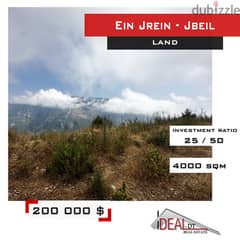 Land for sale in Ein Jrein Jbeil 4000 sqm ref#DA708 0