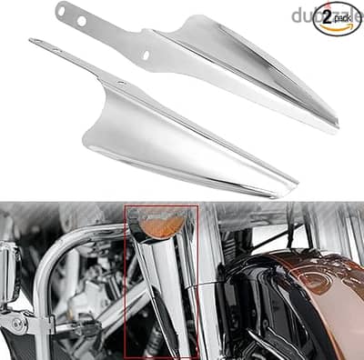 Chrome Front Fork Mount Wind Deflectors Windshield