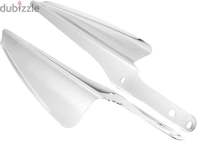 Chrome Front Fork Mount Wind Deflectors Windshield 2