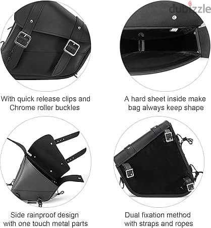 Motorcycle Saddle Bags Synthetic Leather Motorcycle Solo Swing Arm Bag 1