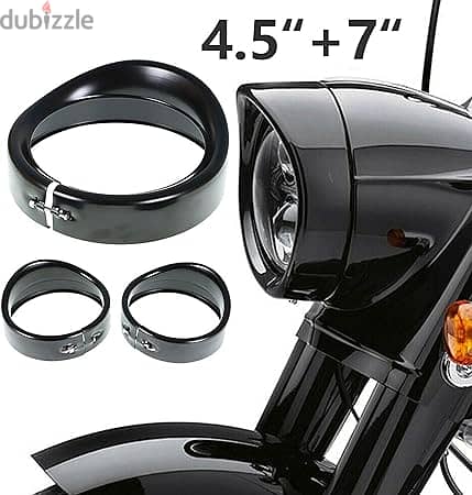 Headlight Trim Ring 7inch Matte Black Visor 2