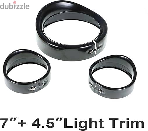 Headlight Trim Ring 7inch Matte Black Visor 3