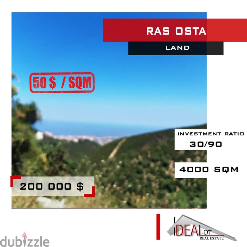 Land for sale in Ras Osta 4000 SQM أرض للبيع في راس اسطا REF#CD1106 0