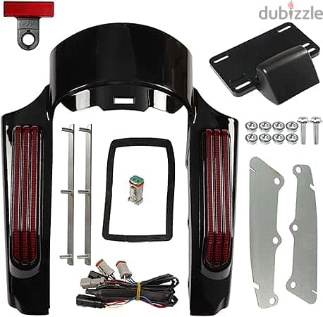 Red Motorcycle Rear Fender Fascia With Tail Light 1