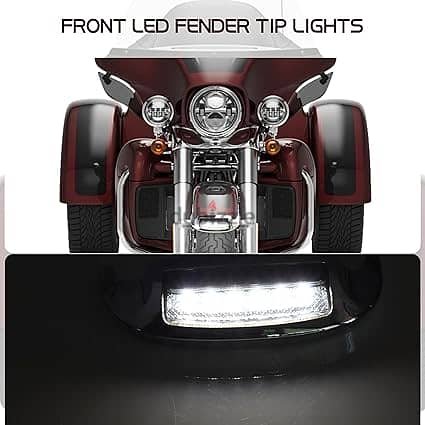 Smoked Fender Tip Lights White Front LED Turn Signals 2