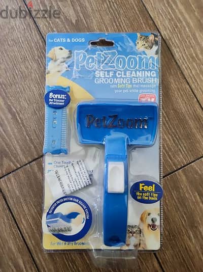 Self cleaning grooming brush.