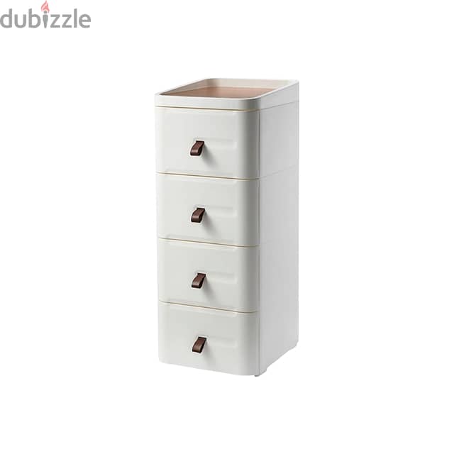 Japanese Bedside Table – White Nightstand, 4 Stackable Drawers 7