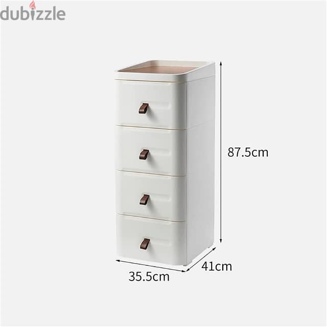 Japanese Bedside Table – White Nightstand, 4 Stackable Drawers 8