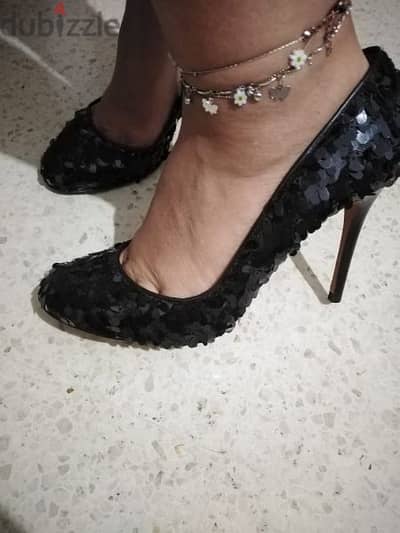 shoes black payette size 39 habille used once