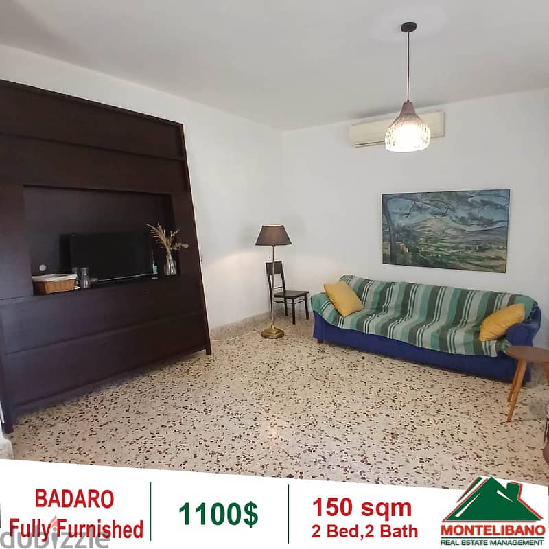 1100$!! Fully Furnished Apartment for rent in Badaro 4