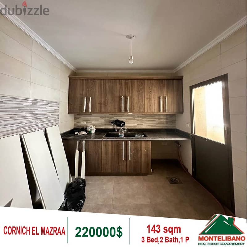 220000$!! Apartment for sale located in Cornich El Mazraa 3