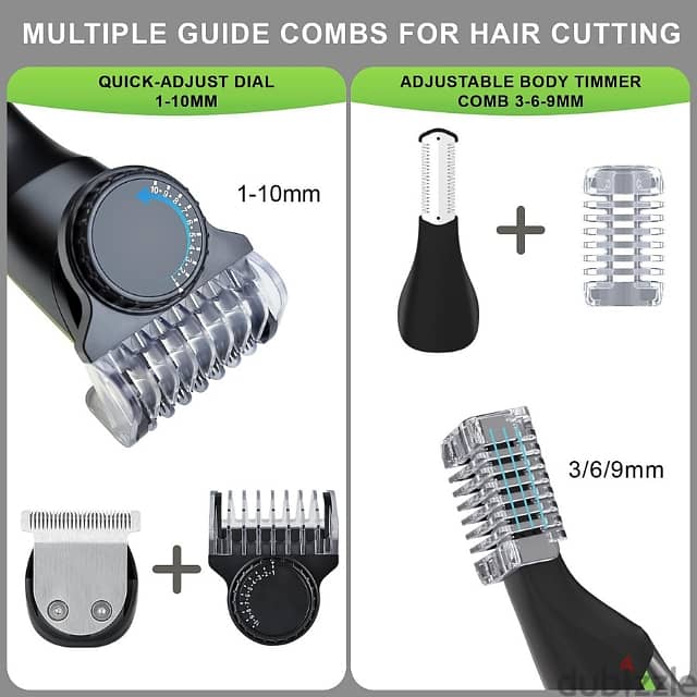 HTC Beard Trimmer Set – 12-Piece Hair, Nose & Ear Grooming Kit 4