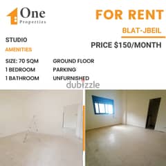 SPACIOUS STUDIO for rent in BLAT/JBEIL.