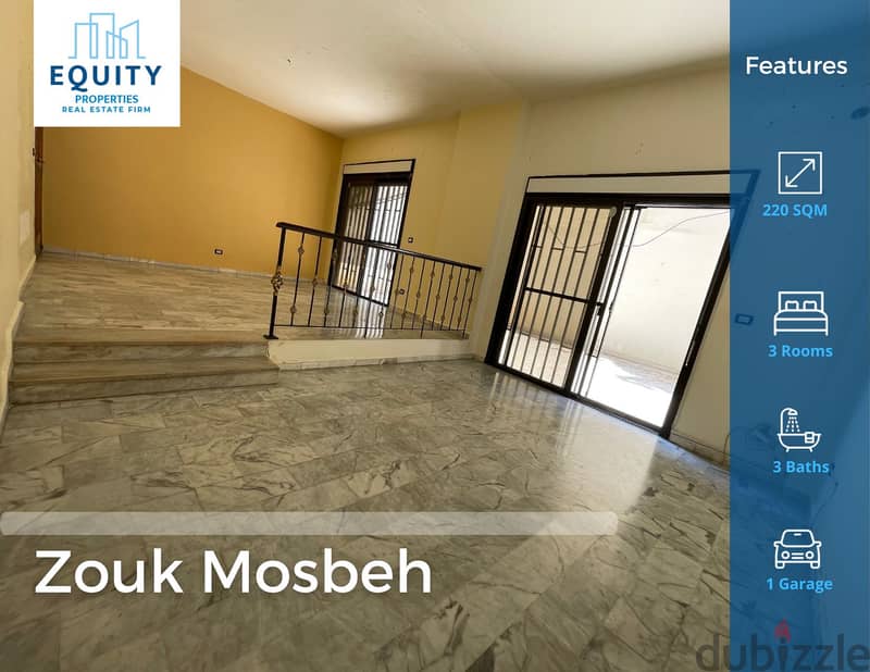 Zouk Mosbeh | Terrace | Great Deal | 220 SQM | 85,000$ | #RK75925 0