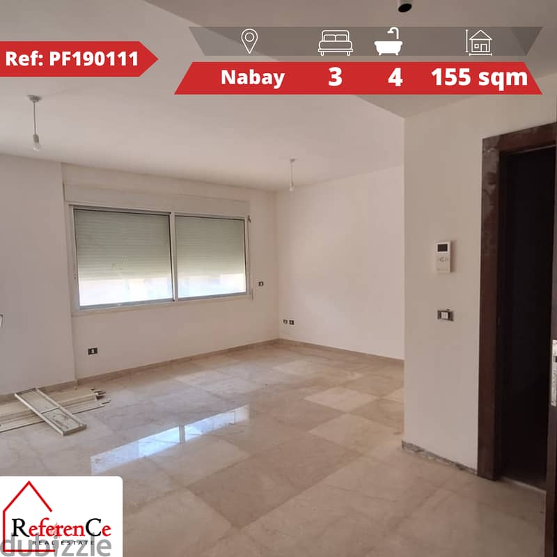 Apartment w/terrace & view in nabay. شقة مع تراس وإطلالة في ناباي 0